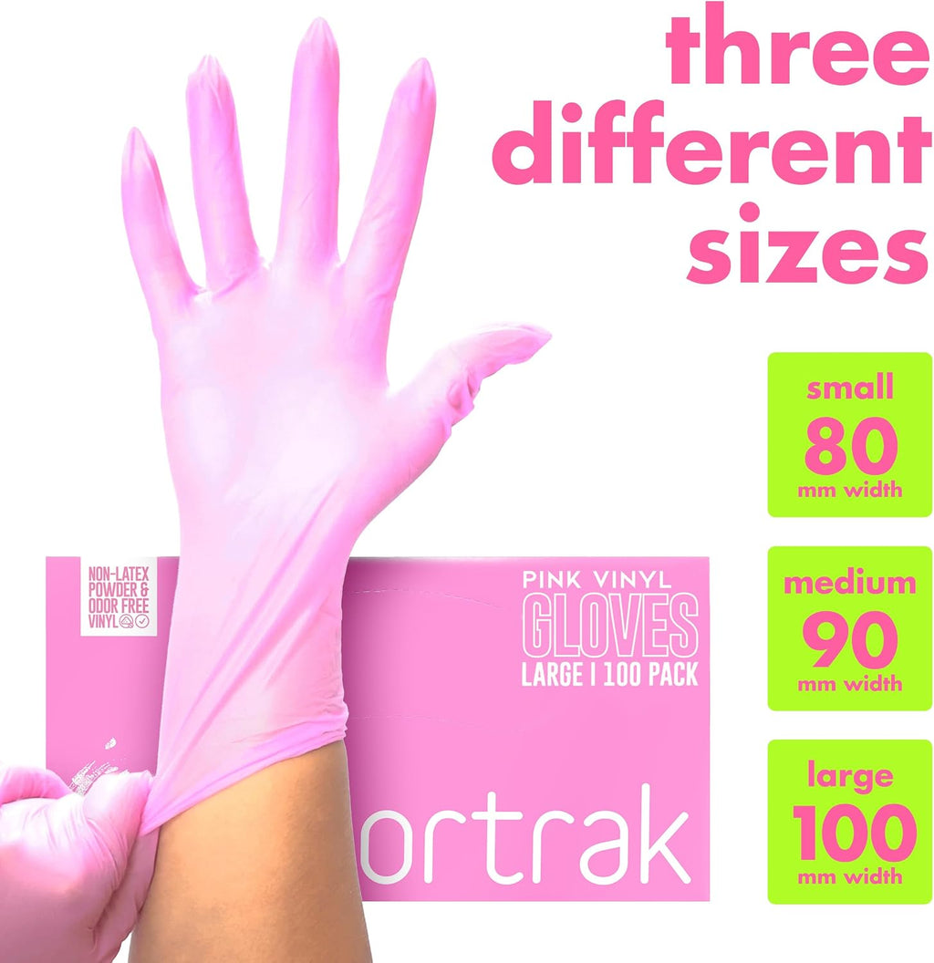 Colortrak Disposable Powder Free Vinyl Gloves, Single-Use, Latex-Free, Powder Free, Ambidextrous
