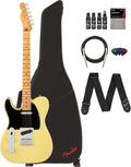 Fender Player II Telecaster Left-Handed - Hialeah Yellow Bundle with Gig Bag, Strap, Cable, 3-Pack Picks and Guitar Cleaning Kit