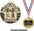 Crown Awards 13.1 Medals, 2' Gold Half Marathon Medal Award with Free Custom Engraving