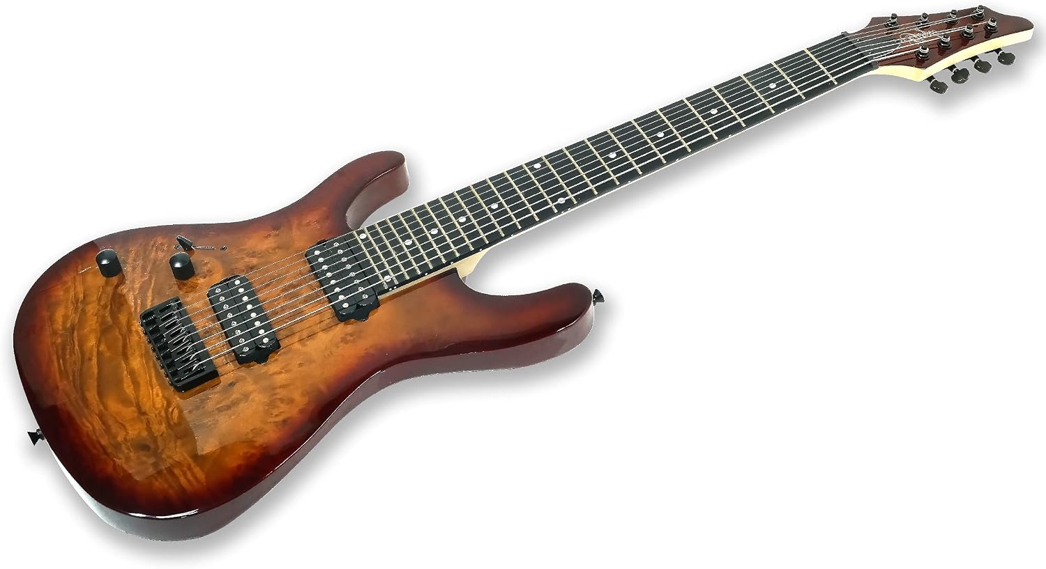 TARIO Left-handed 8 String Electric Guitar Burl poplar veener top okoume Wood Body Bolt On Maple Neck Poplar Wood Body
