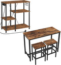 HOOBRO Bakers Rack with Power Outlet, Bar Table and Chairs Set, 47.2' Rectangular Pub 2 Stools, 3-Piece Breakfast Set for Kitchen Living Room BF07UHB01-BF52BT01