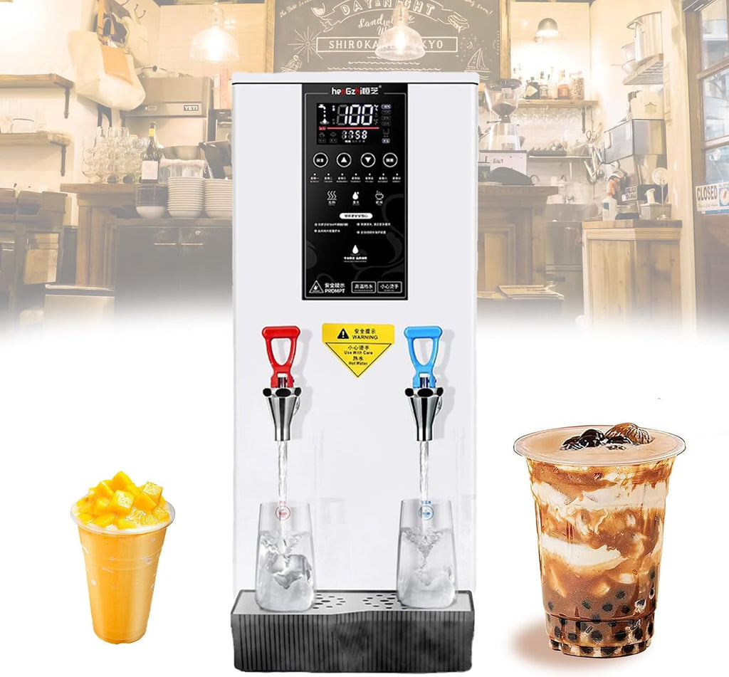 Commercial Instant Water Dispenser,45 L Capacity,3000 w Desktop,60°C to 100°C Adjustable, for Tea,Coffee,and Desserts in Hotels（White） B