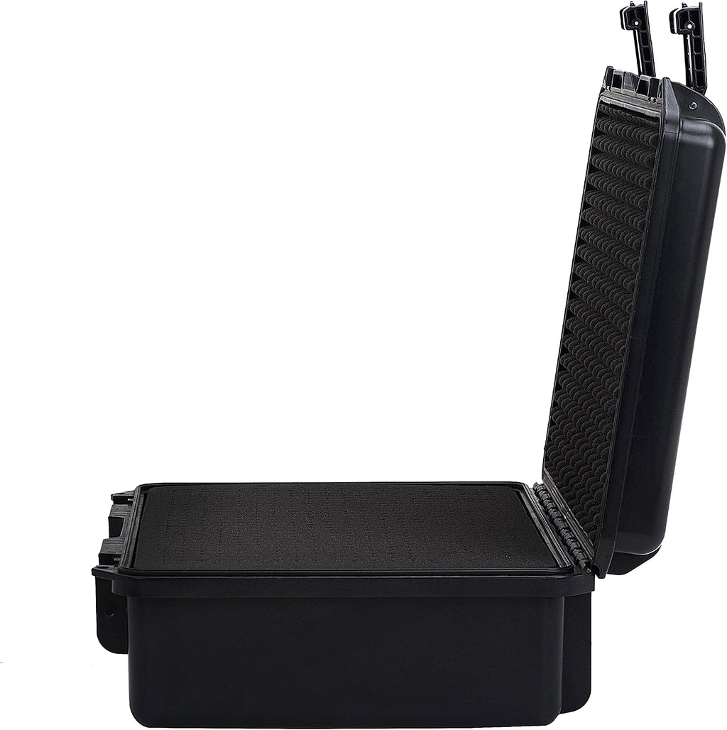 MEIJIA Premium Waterproof Hard Compact Camera Case with customizable fit foam,Full Protection with Light&Convenient Design,19.3'x15.25'x7.3'.,Elegant Black
