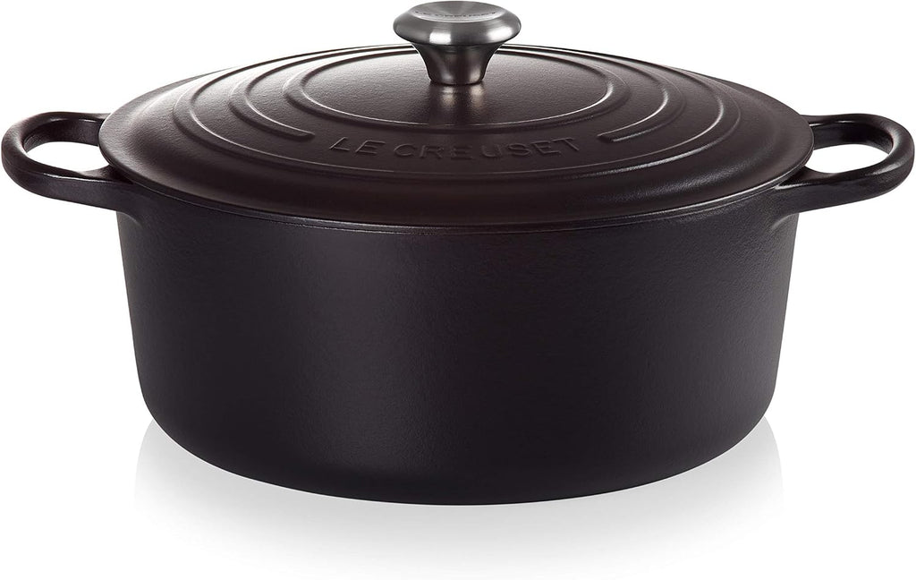 Le Creuset Signature Cast Iron Round Casserole, 30 cm - Matte Black Licorice