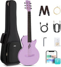 Enya NOVA GO SP1 Carbon Fiber Travel Guitar - 35' Acoustic Electric with Smart AcousticPlus Technology, Built-in Effects, USB Recording, Bluetooth Speaker, Beginner Bundle with Gig Bag & Accessories