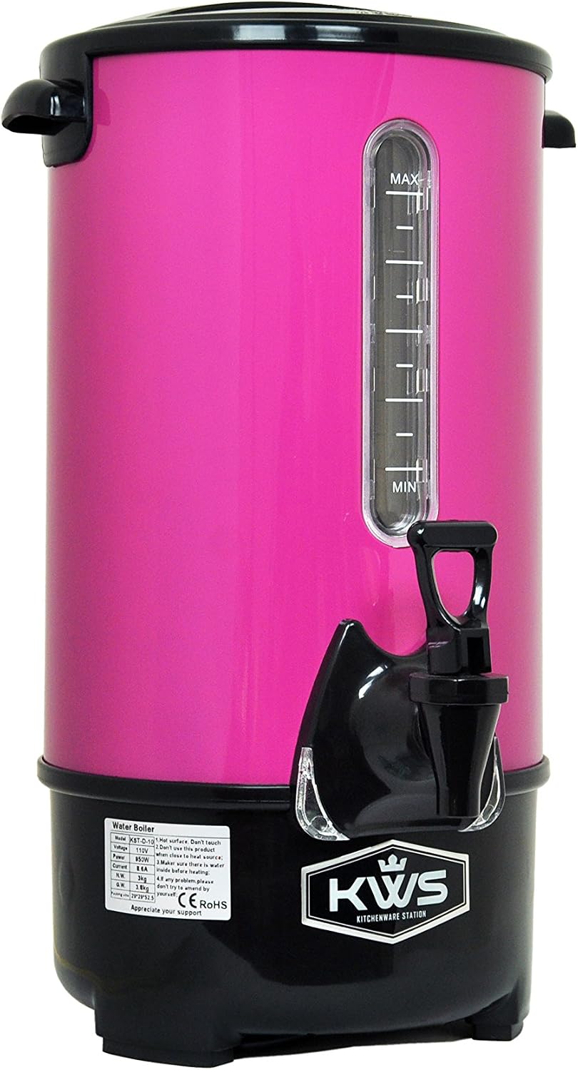 KWS WB-30 19.5L/83Cups Commercial Heat Insulated Water Boiler and Warmer Stainless Steel (Pink)