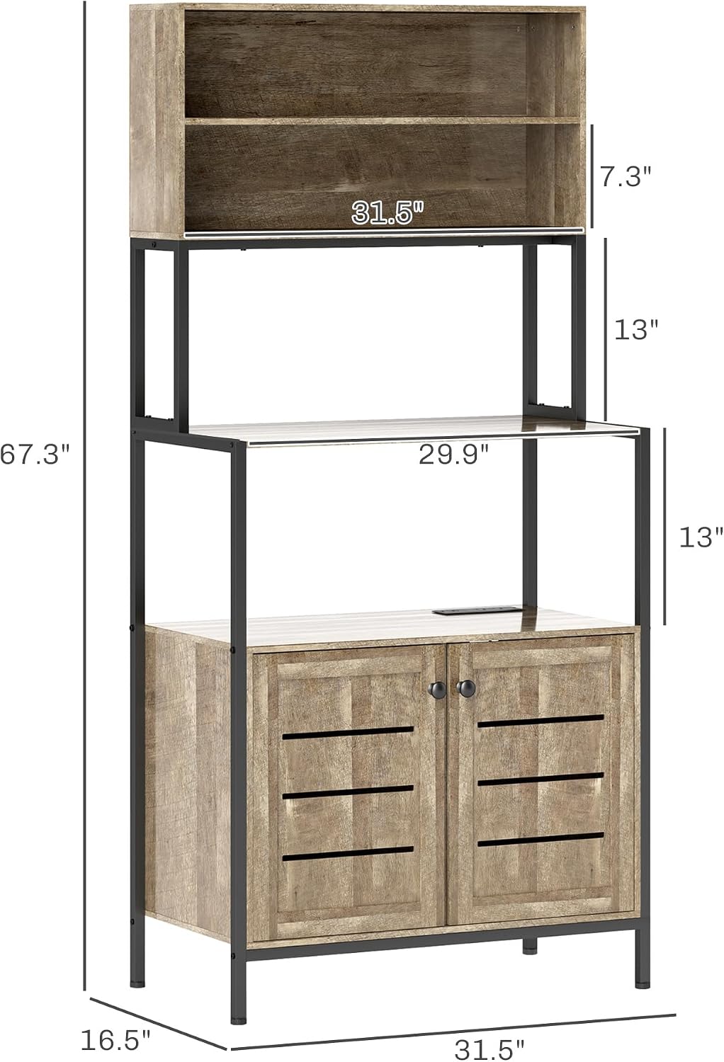 Coffee Station,Rack with Power Outlet and Storage Shelves,Convenient for Your Home