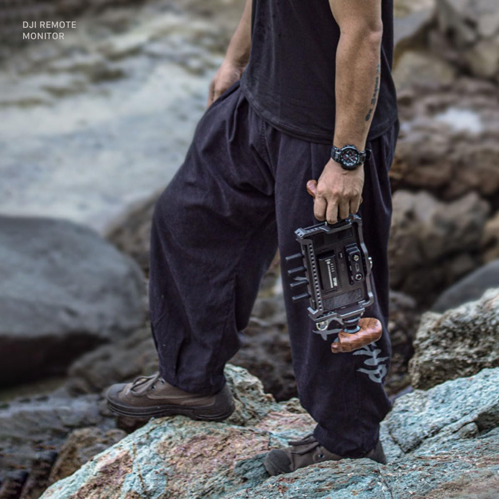 Tilta Advanced Side Wooden Handle | Black Walnut Wood & Aluminum Alloy Build | Quick Release Button TA-AWH8-R-B (VIII - NATO Rail - Right) (1/4-20' with Locating Pins - Type XI)