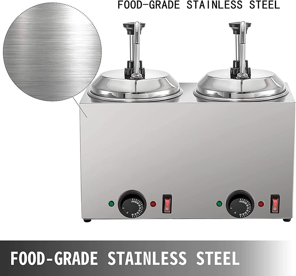 Cheese Dispenser with Pump,2.5L Capacity Hot Fudge Warmer, 800W Electric Hot Fudge Dispenser,10/20/30ML Automatic Cheese Dispenser for Hot Fudge Cheese Caramel,Temperature Control 30-110℃