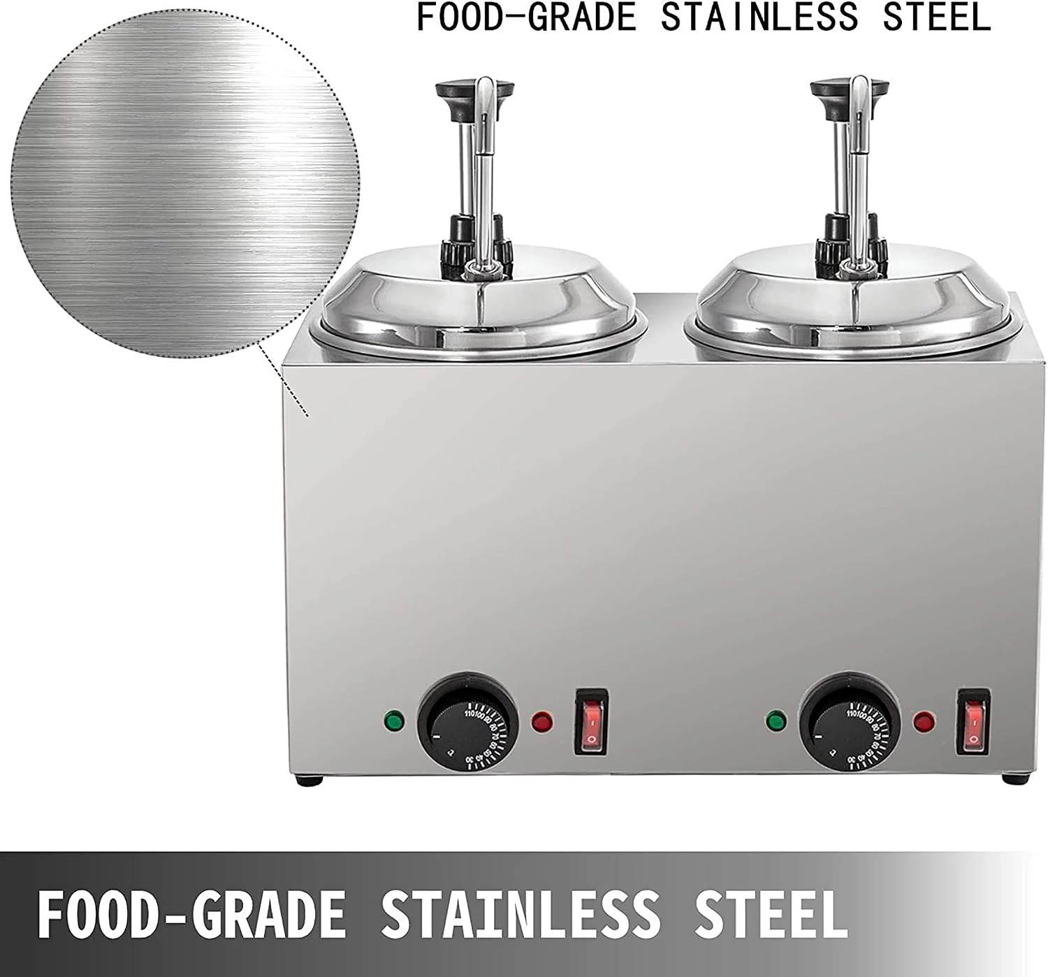 Cheese Dispenser with Pump,2.5L Capacity Hot Fudge Warmer, 800W Electric Hot Fudge Dispenser,10/20/30ML Automatic Cheese Dispenser for Hot Fudge Cheese Caramel,Temperature Control 30-110℃