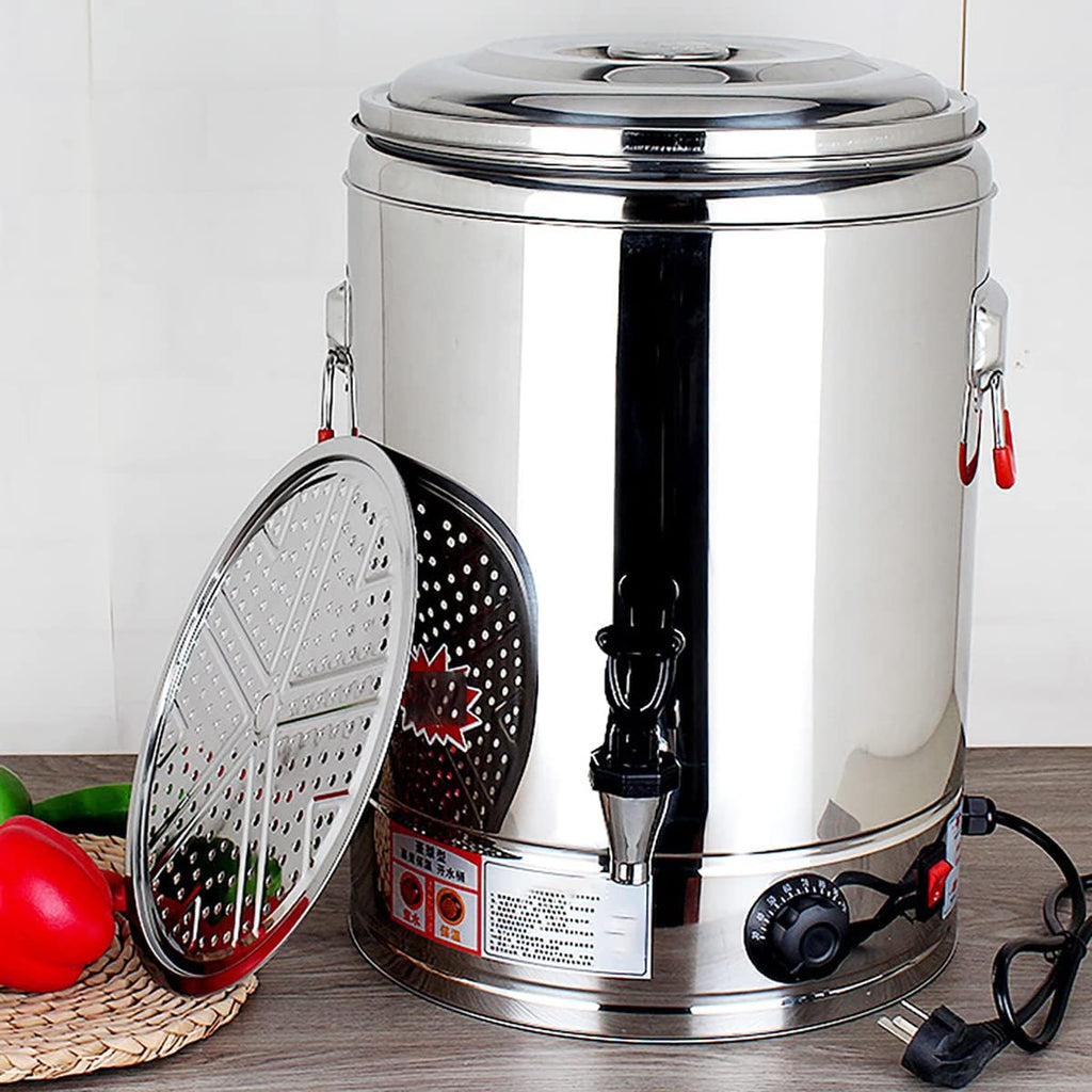 2800W Commercial Electric Catering Urn, 30-110°C Temperature Control Knob, Hot Water Boiler Dispenser Tea Boiler, Electric Boiling Water Bucket,37L