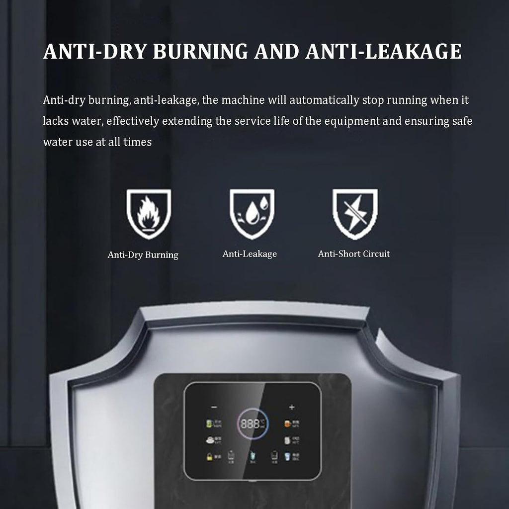 Wall-Mounted Hot Mains Fed Unit Water Dispenser with Electronic Child Lock, Quantitative Water Intake,Hot and Cold Type, Instant Hot Water Dispenser,Touch Screen,for Office,Commercial Canteens,Black