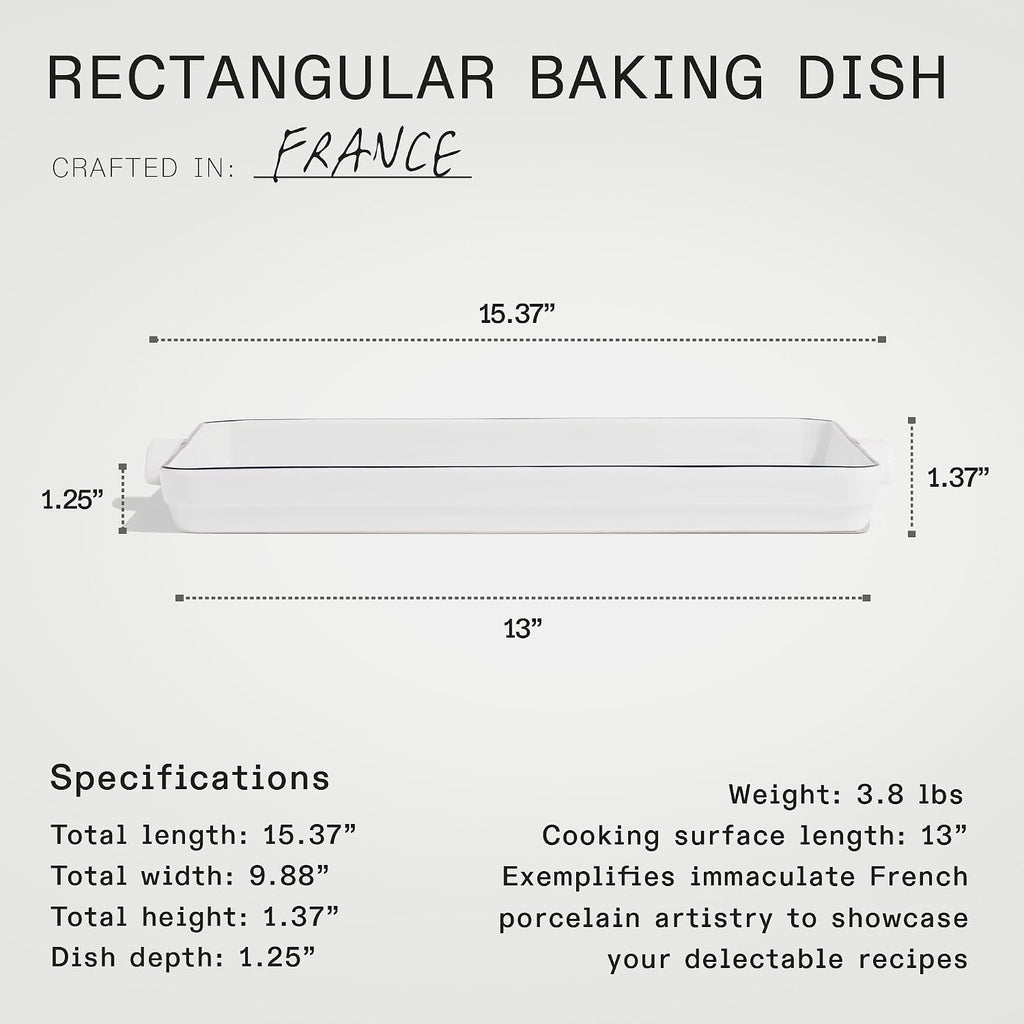 Made In Cookware - Baking Slab - Pure French Porcelain - Professional Cookware - Crafted in France - Navy Rim