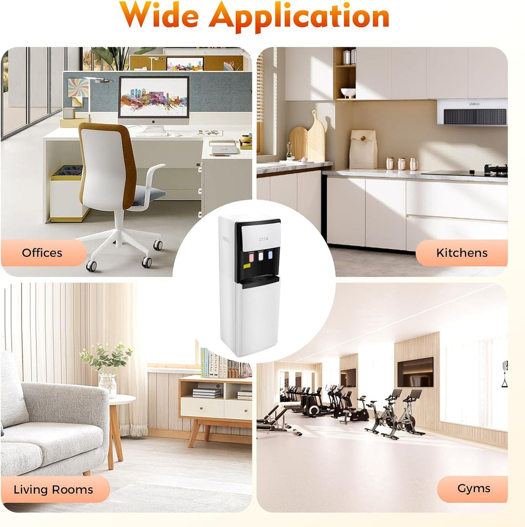 Bottom Loading Water Cooler Dispenser, 500W Hot and Cold Water Cooler with 3 Temperature Settings - Hot Cold & Room for Home Apartment Office Water Capacity 1.5L(Cold) & 5L(Hot) SJYTD-6 White