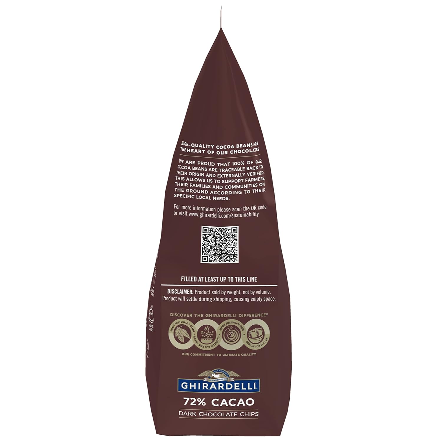 Ghirardelli Chocolate Company 72% Cacao Dark Chocolate Chips, 5lb. Bag (Pack of 2)