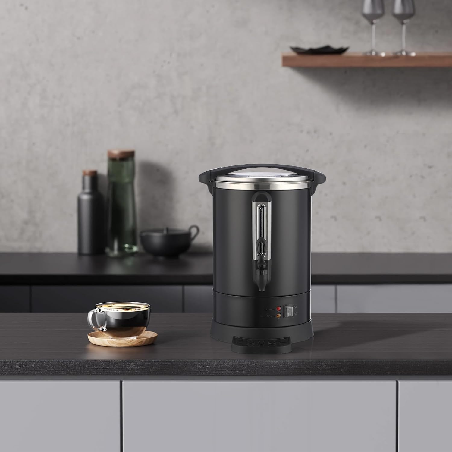 ‌Commercial Coffee Maker Urn,Stainless Steel Electric Hot Water Dispenser with Easy-Clean Design, Double Wall Insulation for Church, Office, Wedding Catering,12L
