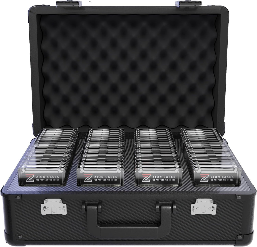 Zion Cases Slab Case XL Graded Card Case; The Original Slab Case for Graded Cards; Fits PSA, BGS, HGA, and CSG Graded Trading Card Slabs; Ideal Travel Storage Solution; (Carbon Fiber Black)