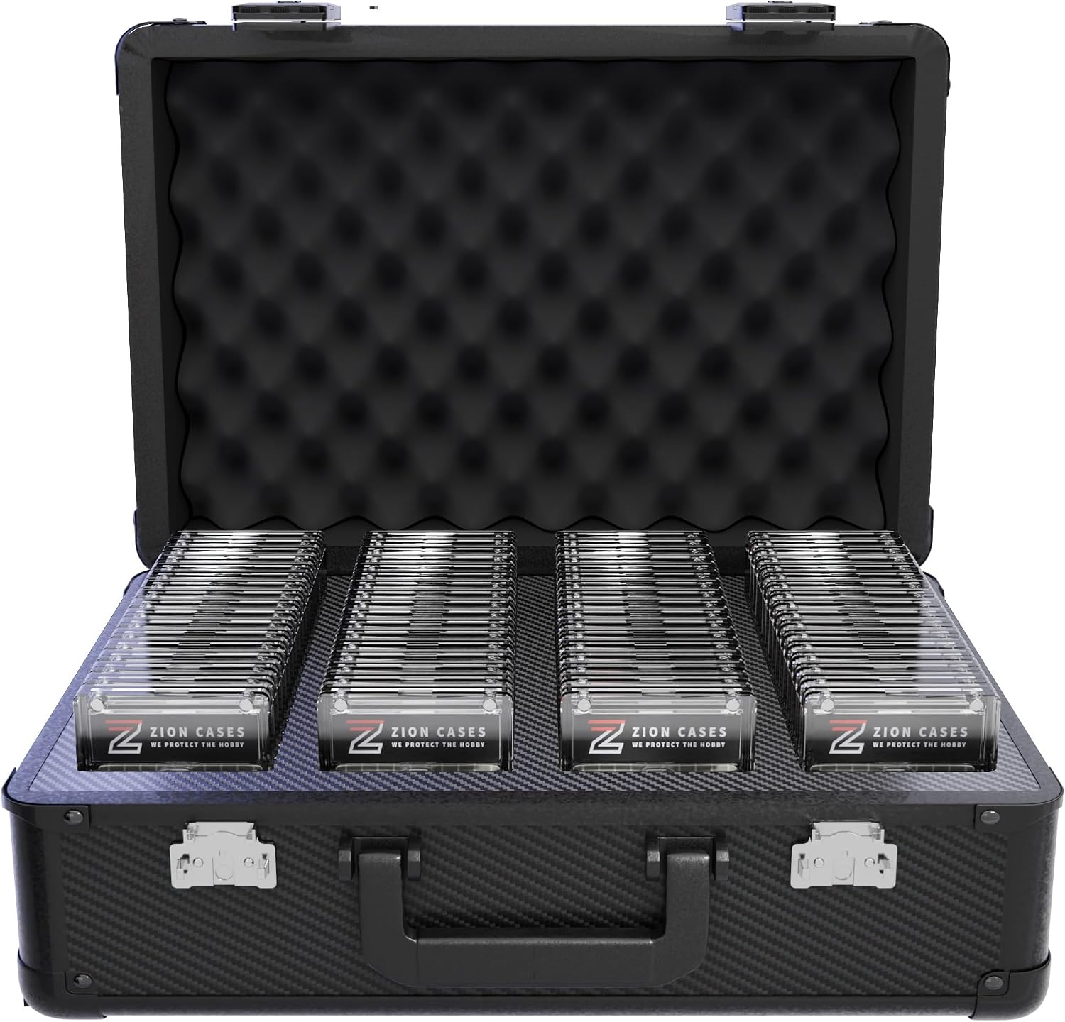 Zion Cases Slab Case XL Graded Card Case; The Original Slab Case for Graded Cards; Fits PSA, BGS, HGA, and CSG Graded Trading Card Slabs; Ideal Travel Storage Solution; (Carbon Fiber Black)