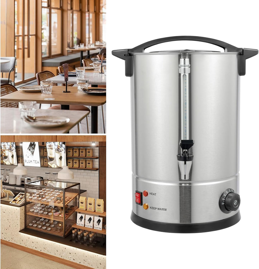 Insulated Beverage Dispenser, 12L Hot Drink Dispenser W/Filter Basket & Spigot, Stainless Steel Hot&Cold Beverage Dispenser for Coffee & Hot tea,Cold Milk,Water,Juice