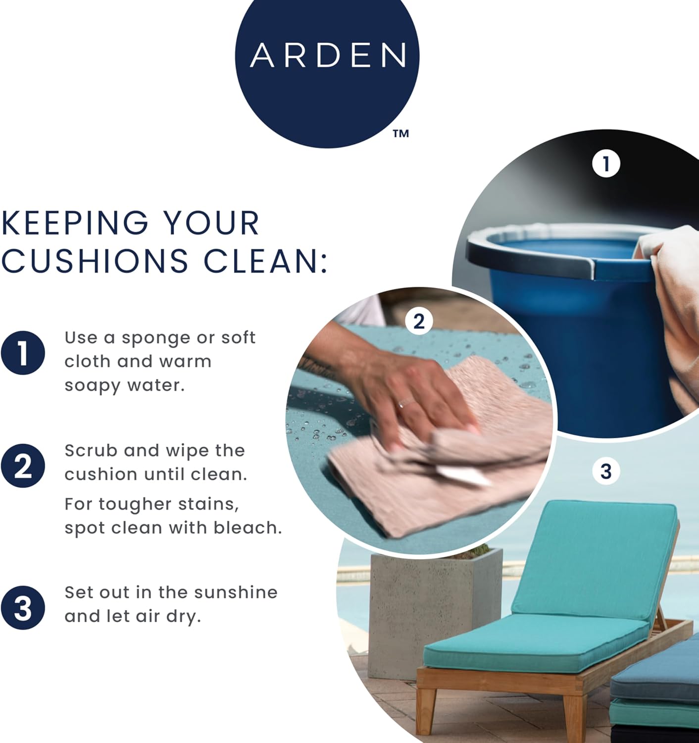 Arden Outdoor Loveseat Cushion Set, 48 x 24, Rain-Proof, Fade Resistant, Cushion Set for Couch, Bench, and Swing Black Leala