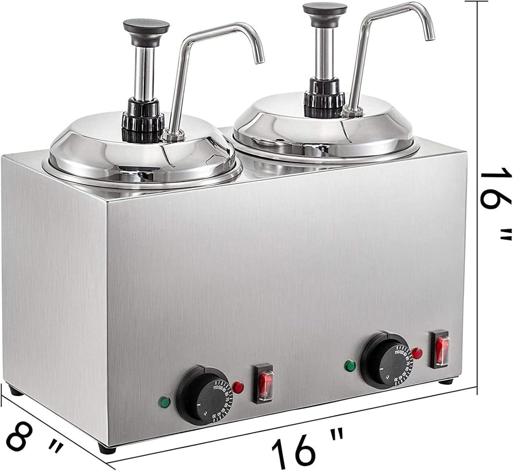 Cheese Dispenser with Pump,2.5L Capacity Hot Fudge Warmer, 800W Electric Hot Fudge Dispenser,10/20/30ML Automatic Cheese Dispenser for Hot Fudge Cheese Caramel,Temperature Control 30-110℃