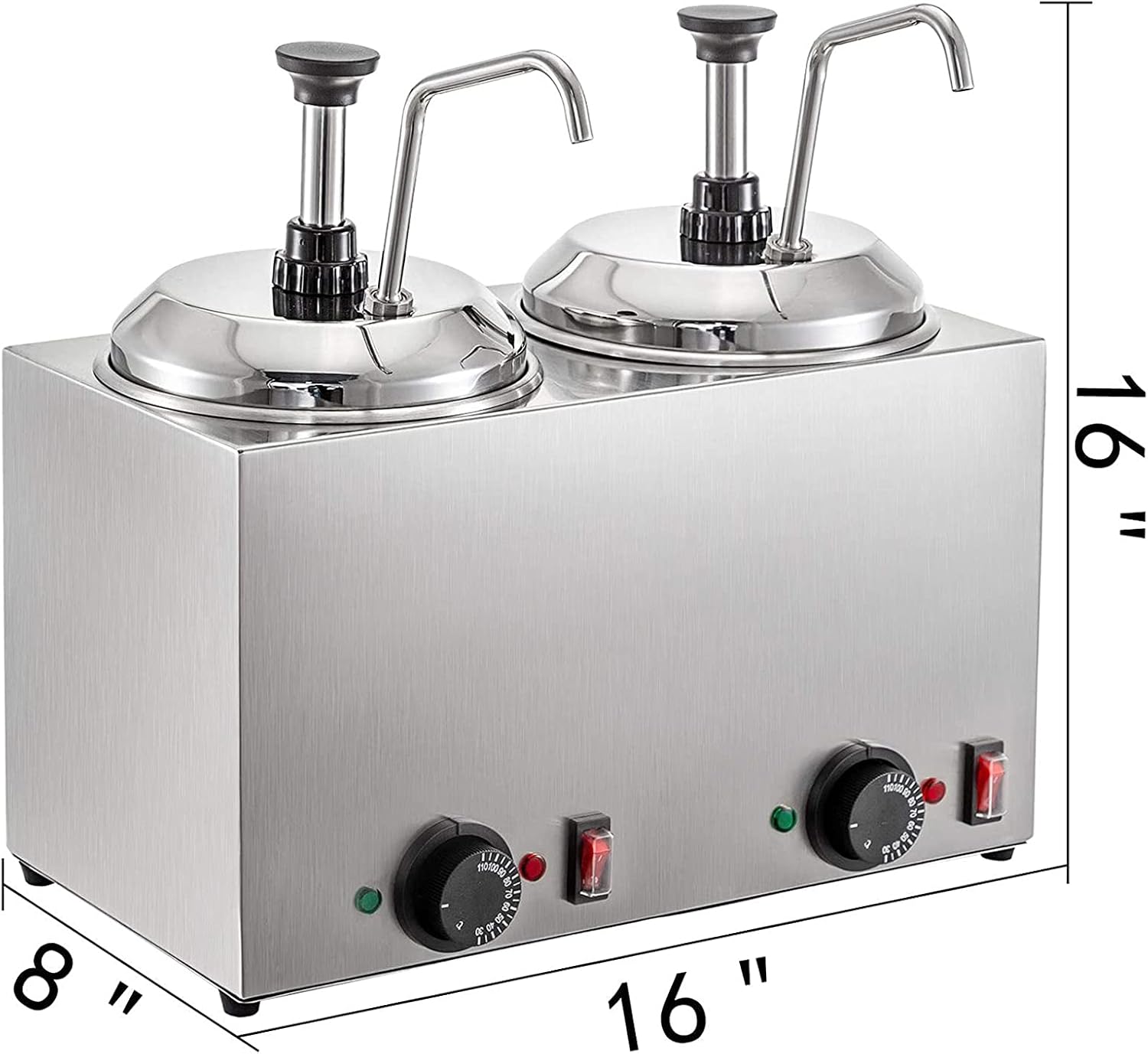 Cheese Dispenser with Pump,2.5L Capacity Hot Fudge Warmer, 800W Electric Hot Fudge Dispenser,10/20/30ML Automatic Cheese Dispenser for Hot Fudge Cheese Caramel,Temperature Control 30-110℃