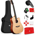 Vangoa 41' Acoustic Guitar Bundle for Beginners Adults Teens Dreadnought Full Size Cutaway Guitarra Acustica Kit with Gig Bag, Tuner, Steel Strings, Capo, Strap, Matte Natural