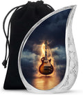 Guitar Memorial Urns for Human Ashes Adult Female - Black Teardrop Urns for Adult Male - 10 Inch Large Urn for Funeral Gift - Cremation Urn for Ashes for Women & Man