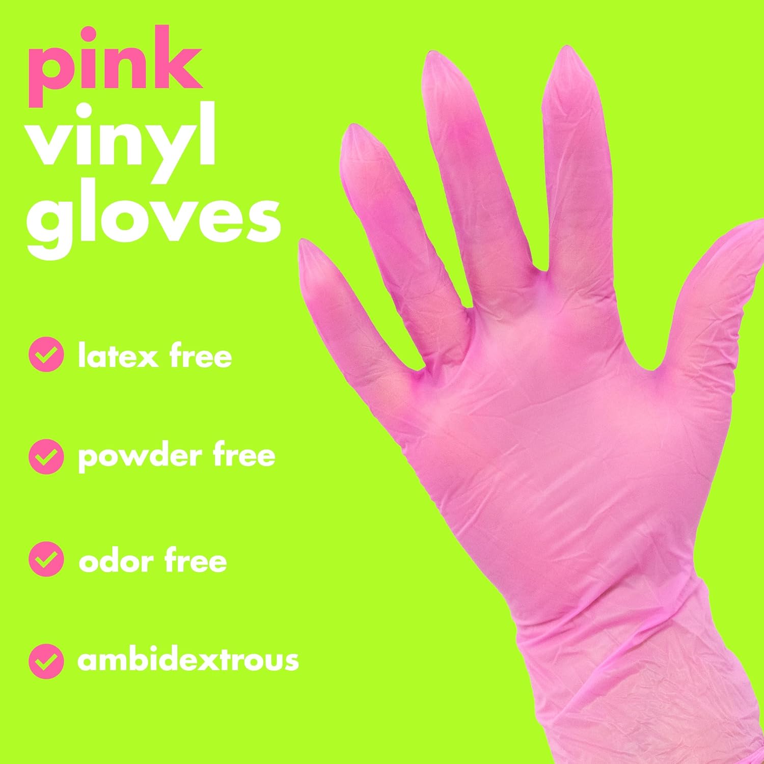 Colortrak Disposable Powder Free Vinyl Gloves, Single-Use, Latex-Free, Powder Free, Ambidextrous