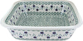 Blue Rose Polish Pottery - Green Sage Floral Large Square Baker - 11.5' Square - Unique, Dishwasher Safe, & Durable Bakeware