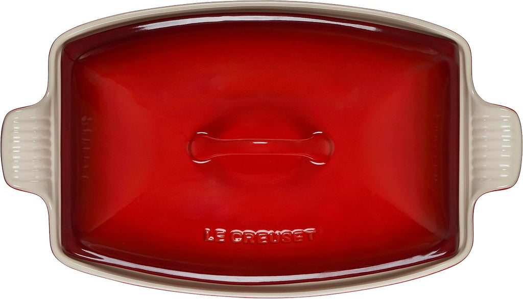 Le Creuset Heritage Stoneware Deep Baker with Lid, 4.5 qt., Cerise