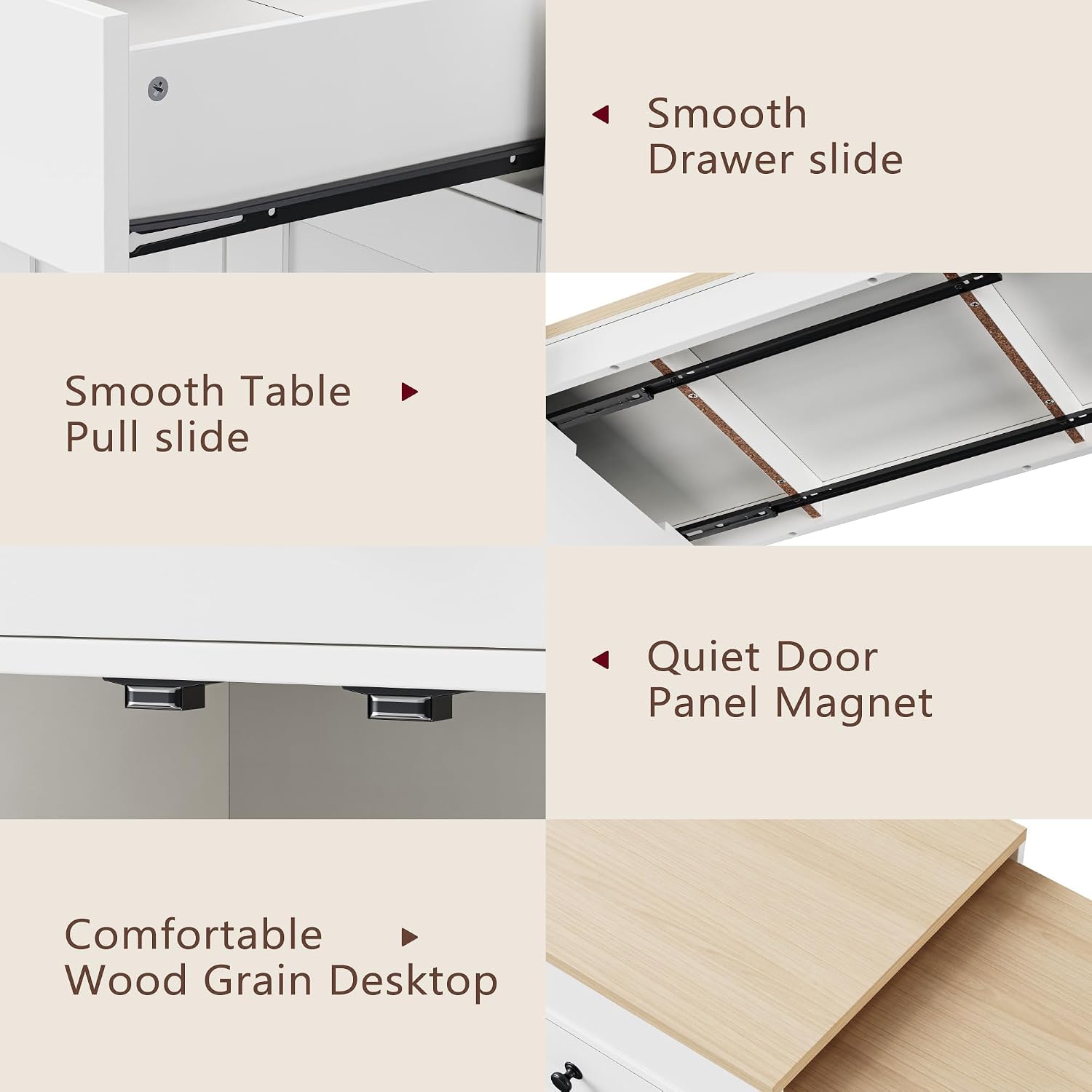 74.5 inch Kitchen Island with Extendable Dining Table, Rolling Kitchen Island on Wheels with Spice Rack and 2 Drawers, Kitchen Storage Cart with 4 Door Cabinet, for Kitchen, Dining Room (Off White/E)