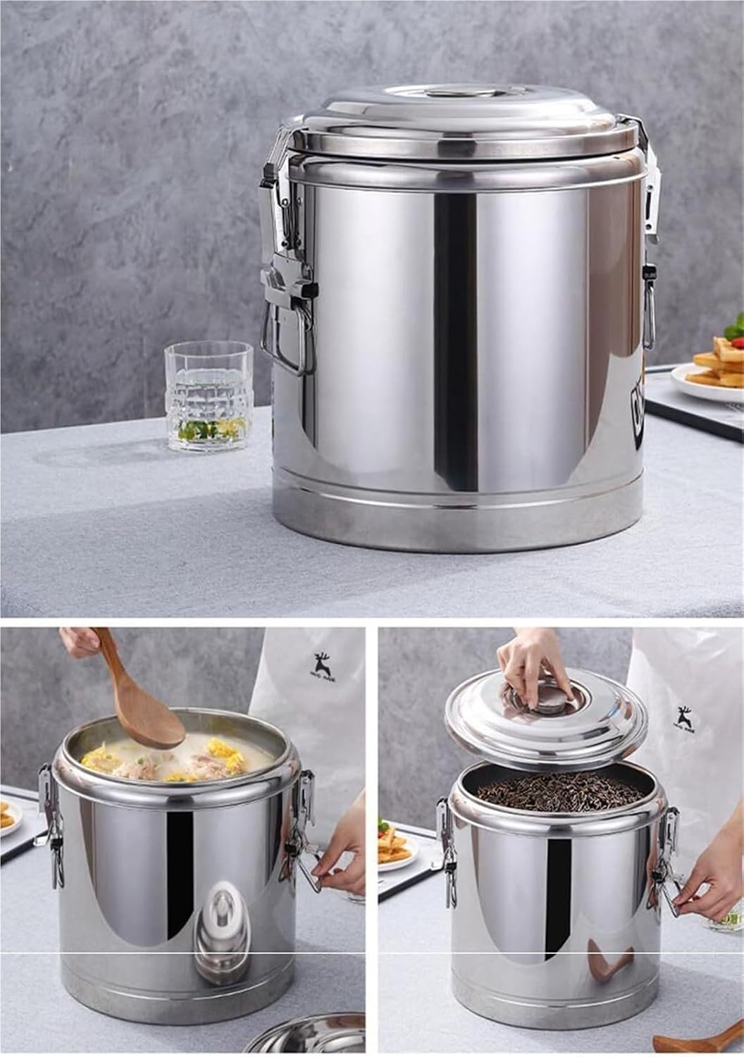 10L Insulated Beveradispenser For Catering, Stainless Steel Insulated Barrel With Tap, Hot Water Dispensers Tea Urn