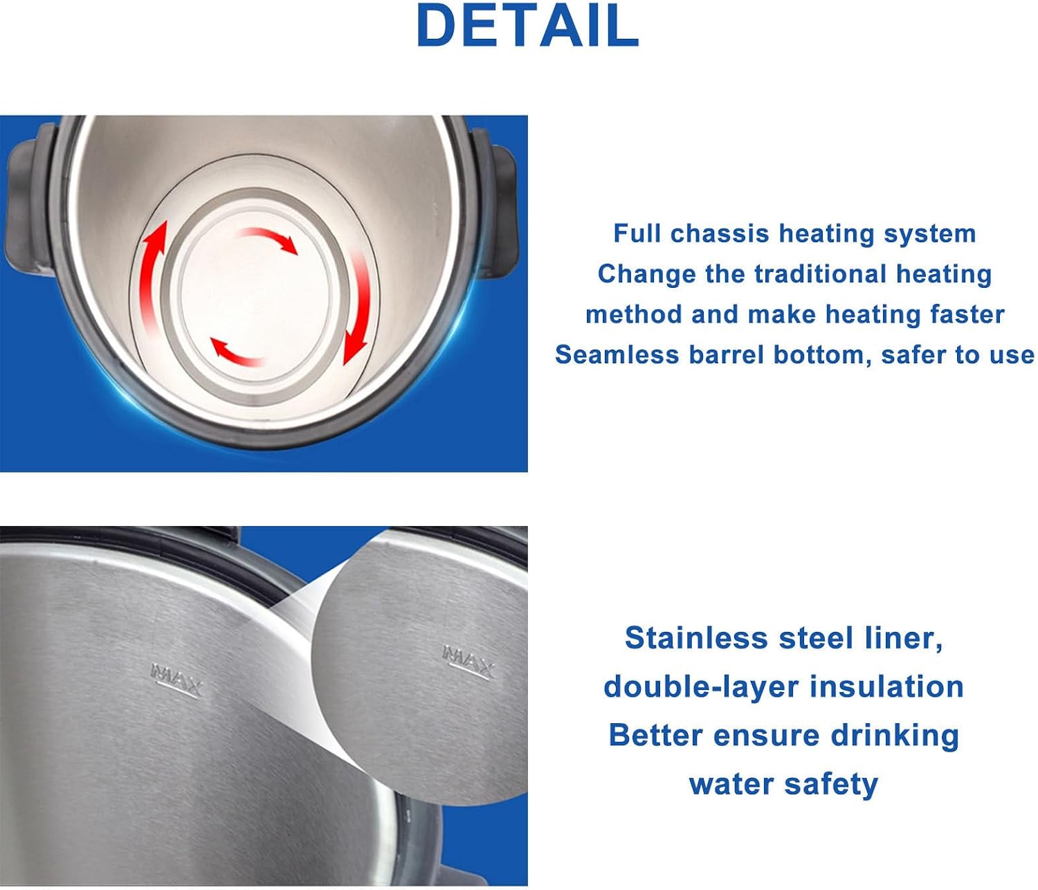 Electric Hot Water Dispenser, 12l Double Wall Insulation Water Maker, 30-110° Temperature Adjustable, Barrel Lid With Vent Hole, Drink Warmer For Catering, Office, Parties