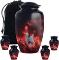 Guitar Urn for Ashes, Decorative Urns for Adults, Cremation for Men & Women, Black, Combo, (1Pc 10 Inch & 4Pcs 3 Inch)