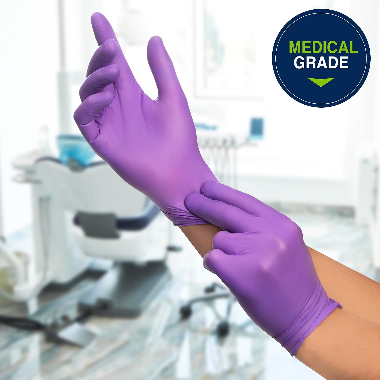 HALYARD Purple Nitrile Dental Patient Exam Gloves, Non-Sterile, 5.9 mil, 9.5 Inches, Purple, X-Small, 53430 (Case of 1000)