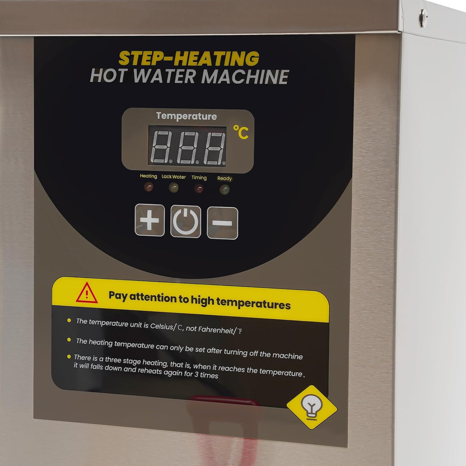 8L Tap-Operated Hot Water Dispenser 110V Heater Warmer,Temperature Control 86°F - 212°F for Coffee Boba Tea Shop Office(Silver)