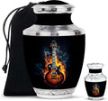 Guitar Urn for Ashes Adult Male & Female - Urns for Ashes - Funeral Memorial Set - Small Urns - Companion Urn - Hand Engraved - Combo of 10 Inch & 3 Inch