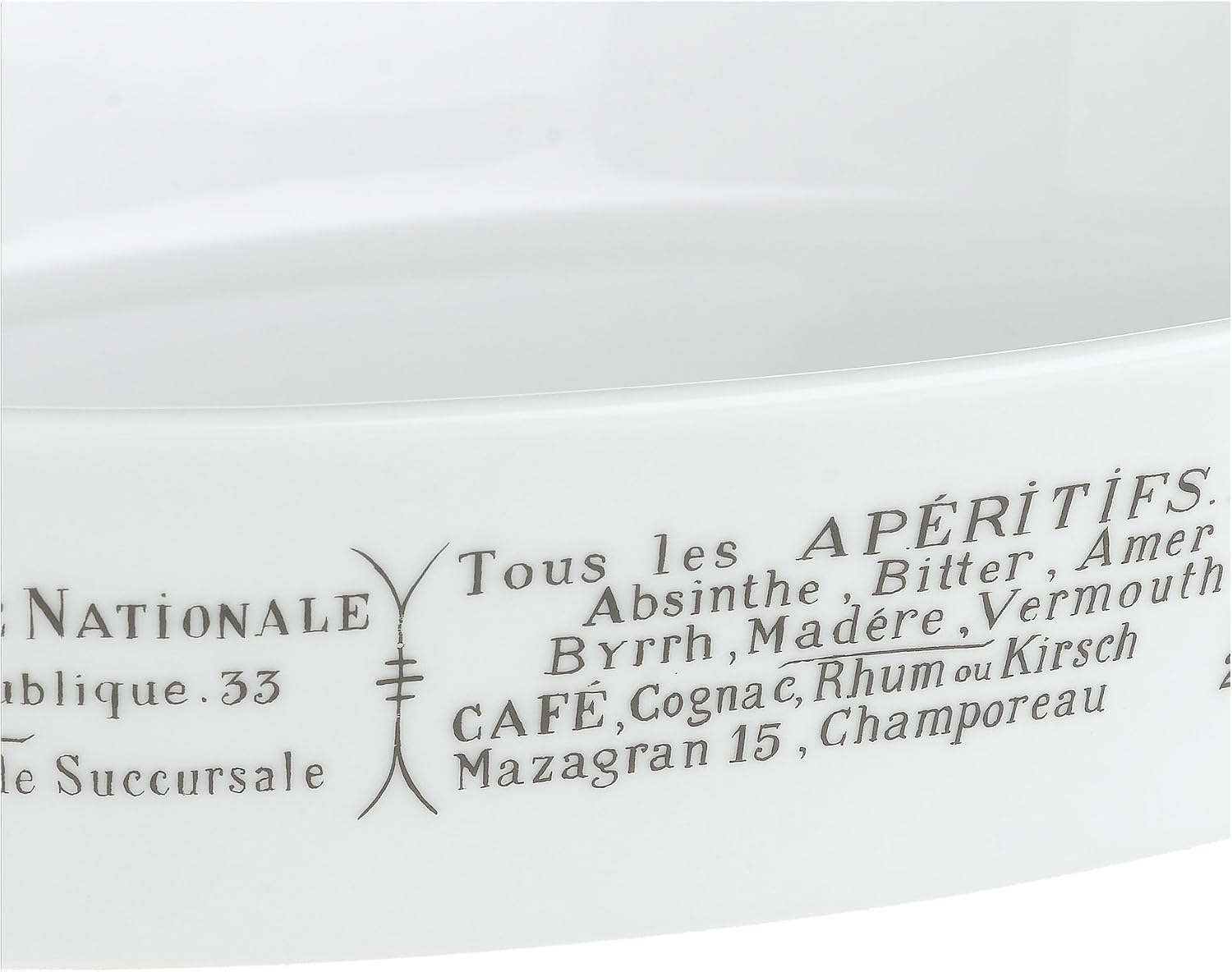 Pillivuyt Brasserie Deep Oval Baker, 9x12.5 inch, White/Menu Print