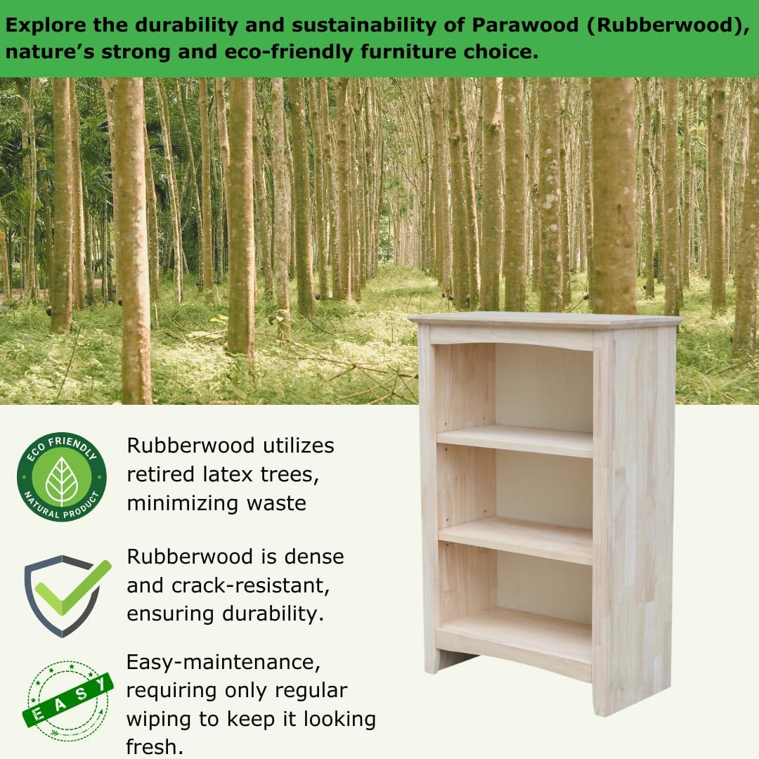 Solid Wood Shaker Bookcase - 36' H