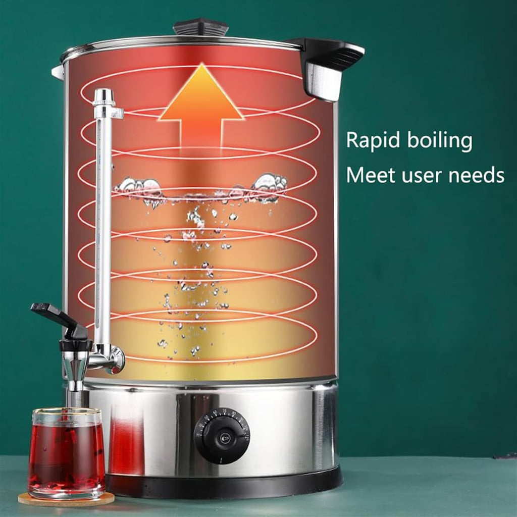 Commercial Milk Tea Urn, Electric Stainless Steel Hot Water Urn Insulated Bucket with Tap, Catering Urn for Beverage Coffee Shop Canteen (48L)