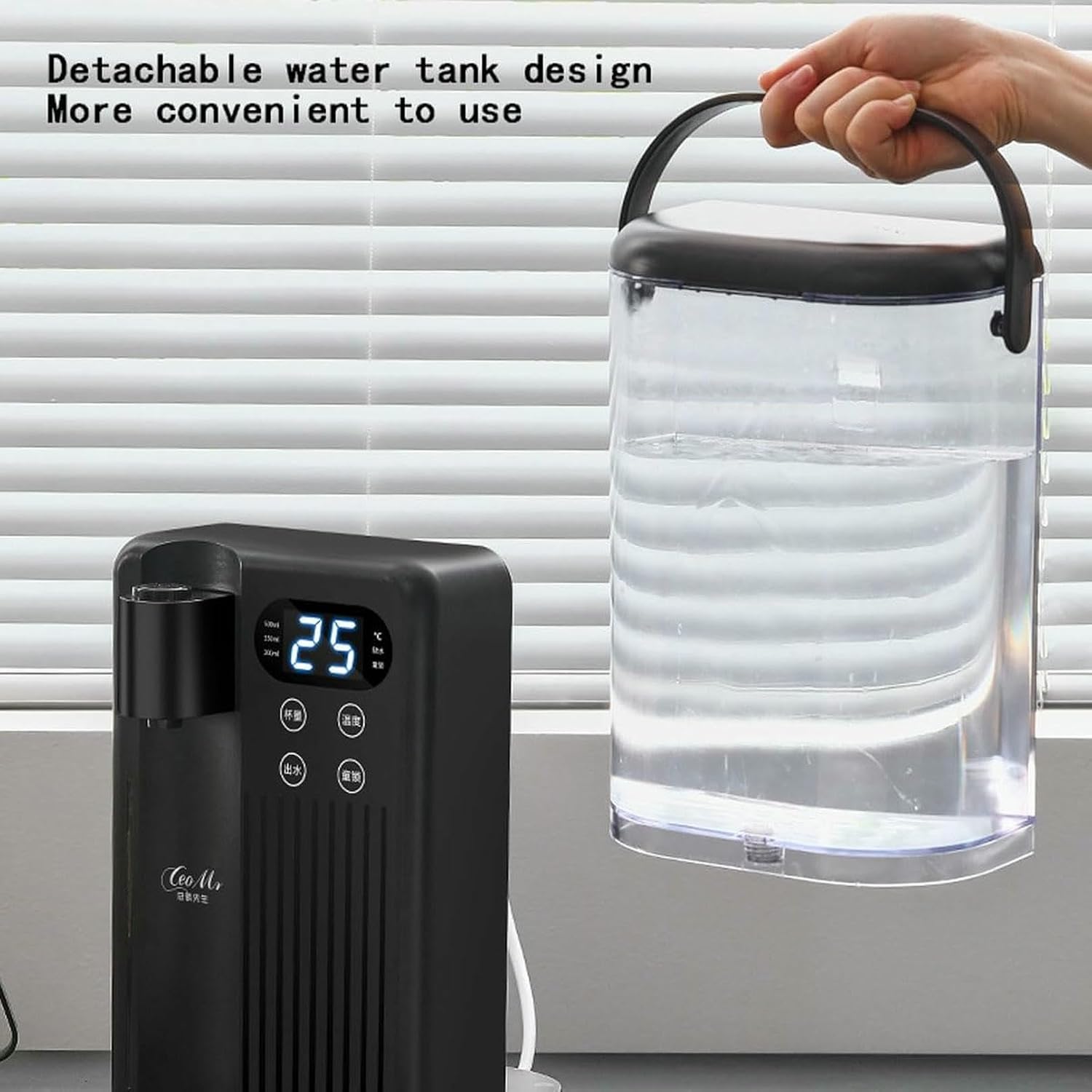 Countertop Water Boiler, 3 Seconds Quick Heat Instant Hot Water Dispenser, 3L Detachable Water Tank Drinking Fountain with Night Light, 8 Capacity Presets
