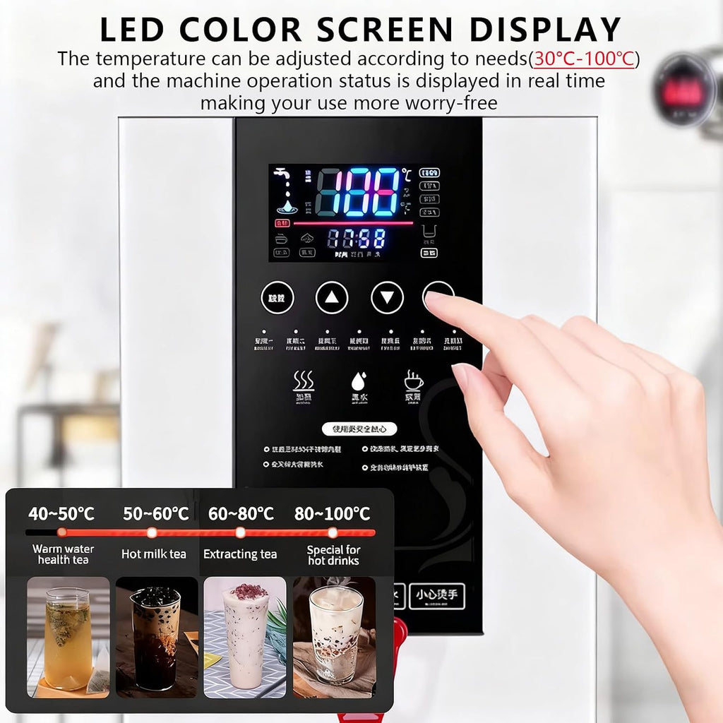 Commercial Electric Water Dispenser with Built-in Purifier, 45L/H, LCD Touch Control, Automatic Boiling,Safe to Drink，for Tea/Coffee/Dessert Shop Hotel B