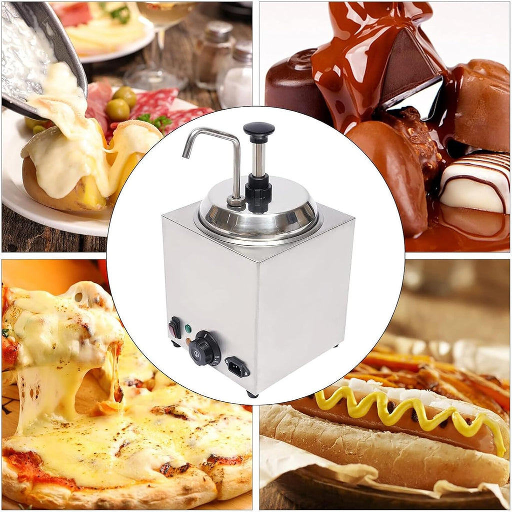 30-110℃ Sauce Pump Dispenser, Electric Cheese Warmer Dispenser, Commercial Hot Fudge Warmer for Restaurants, Snack Stations, Cupcake Store