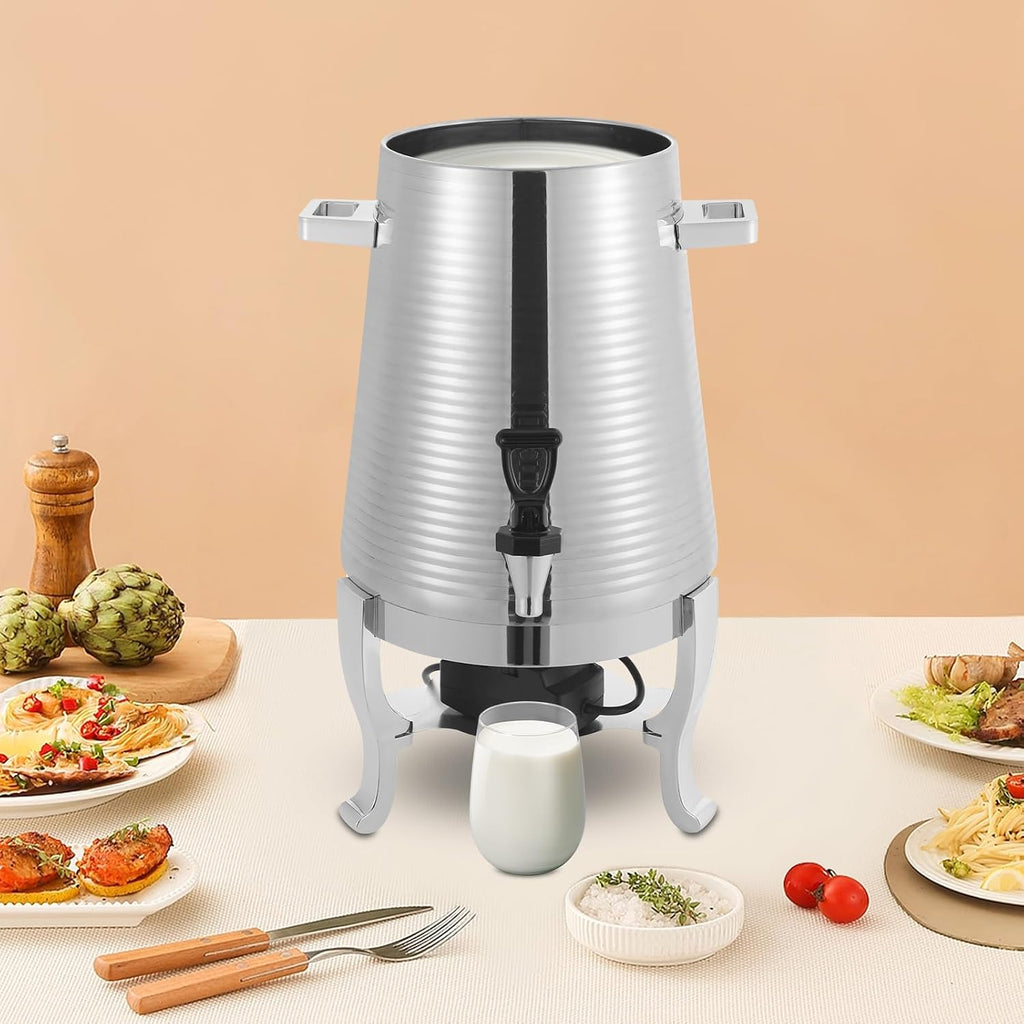 3.43Gal/13L Hot Water Urn, Stainless Steel Commercial Coffee Urn, Electric Hot Water Dispenser for Tea Milk, Industrial Coffee Maker with Stand and Spigot for Parties Catering (Silver)
