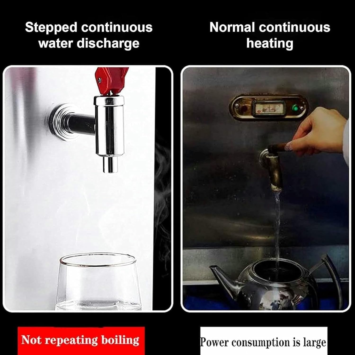 Commercial Automatic Hot Water Boiler, 50L/H Tabletop Hot Water Dispenser With Smart Control Panel, Non Drip Tap, for Coffee Shop, Bar, Bakery, Company, Canteen