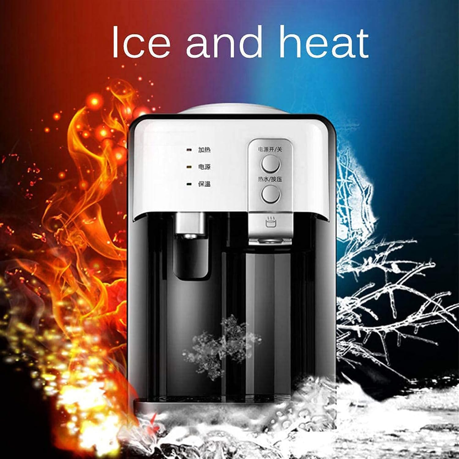 Electric Water Dispenser, Desktop Water Dispenser Cold Hot Ice Water Cooler Heater Drinking Fountain for Home Hotel Coffee Tea Bar (Black Cold/Warm/hot)