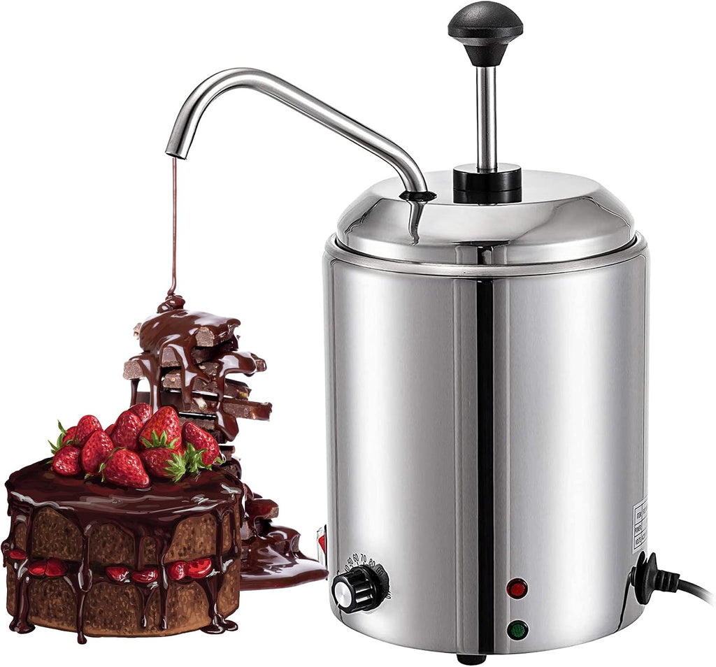 Cheese Dispenser with Pump,2.5L Capacity Hot Fudge Warmer, 800W Electric Hot Fudge Dispenser,10/20/30ML Automatic Cheese Dispenser for Hot Fudge Cheese Caramel,Temperature Control 30-110℃