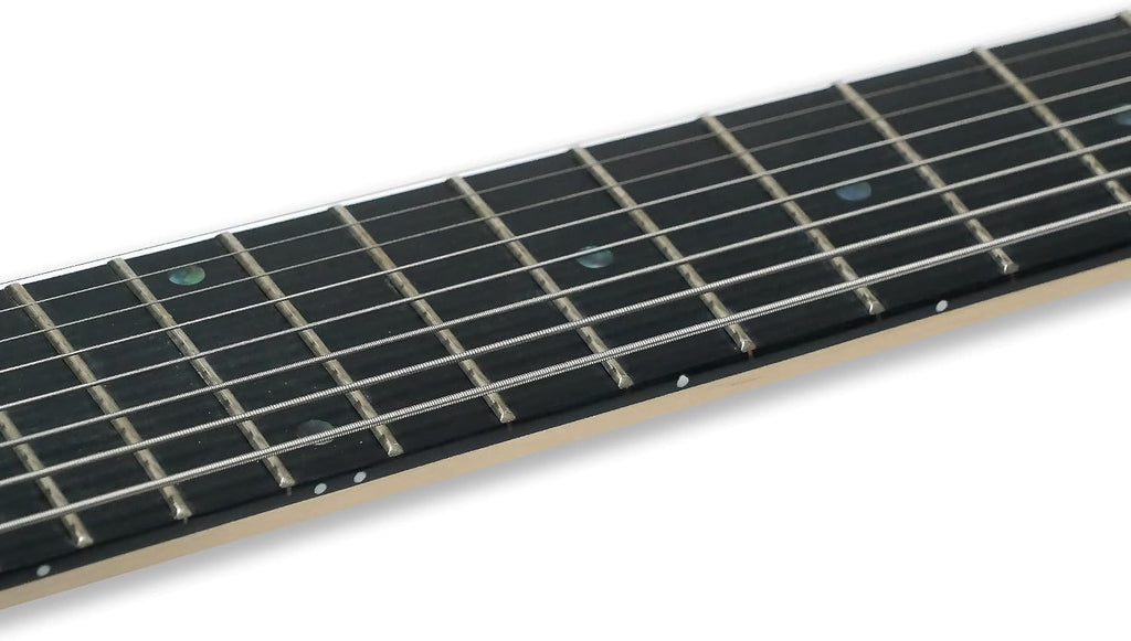 TARIO Left-handed 8 String Electric Guitar Burl poplar veener top okoume Wood Body Bolt On Maple Neck Poplar Wood Body