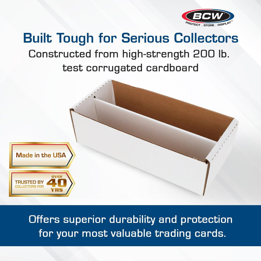 BCW Shoe Storage Card Box - 25 ct | Cardboard Box for Trading Cards, Gaming Cards, and Collectibles | Holds 1600 Standard Cards or 300 3x4 Toploaders | Gaming Card Organizer Box | Assembly Required